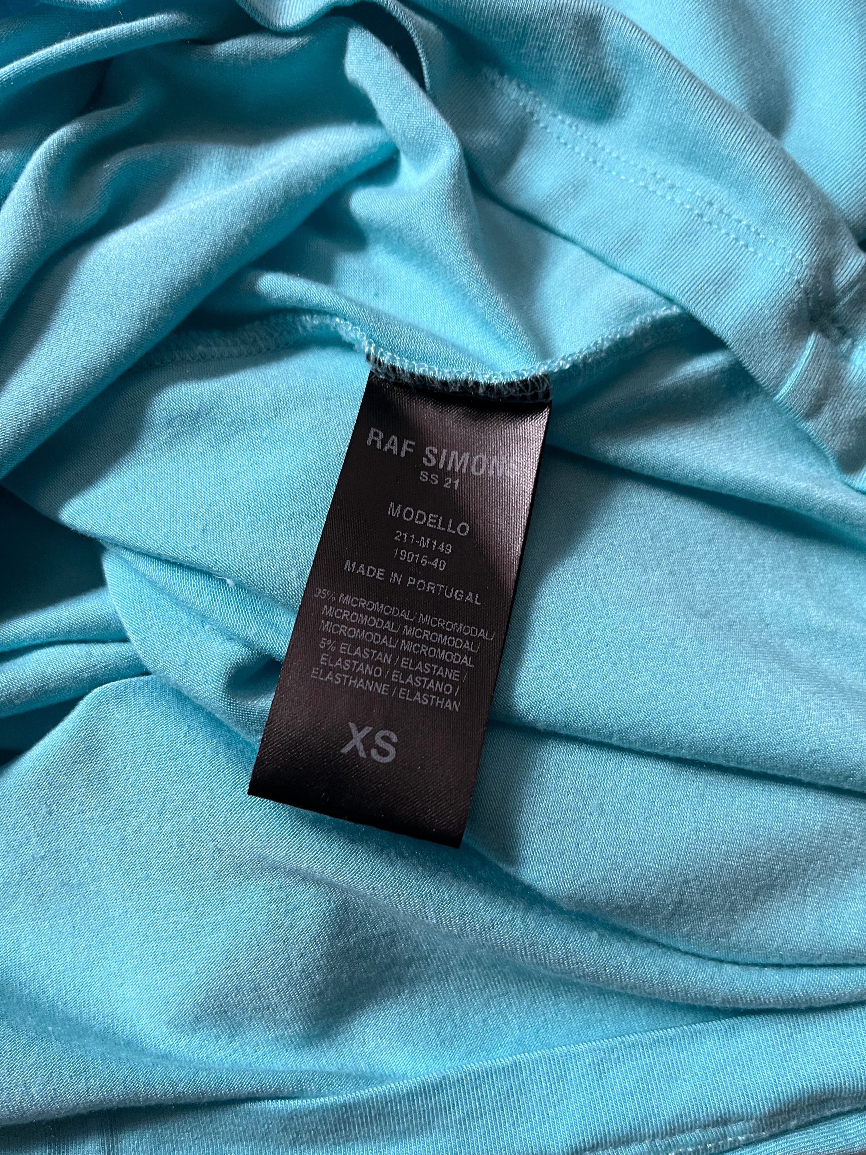 S/S 2021 Raf Simons "Children of the Revolution" Turtleneck Long Sleeve Blue Men - XS