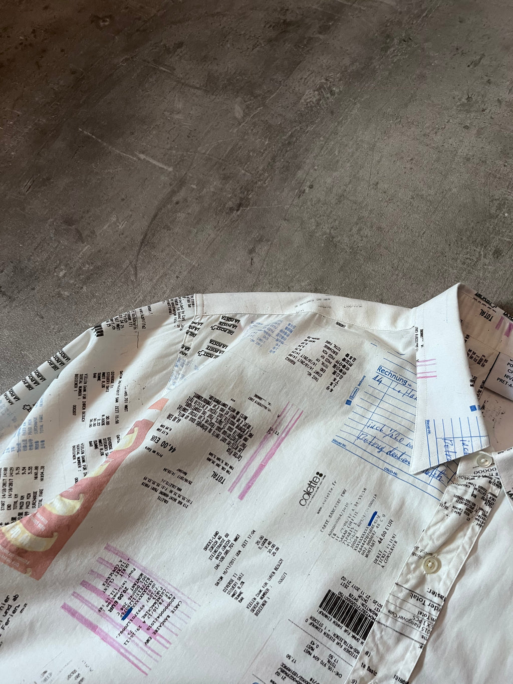 F/W 2019 Vetements Receipt All Over Print Shirt White Men - M