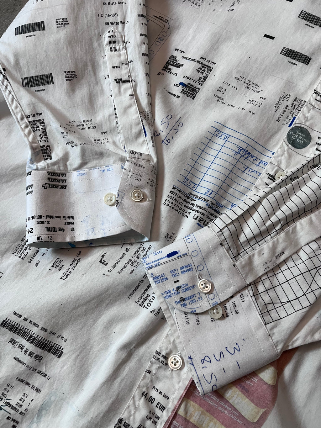 F/W 2019 Vetements Receipt All Over Print Shirt White Men - M