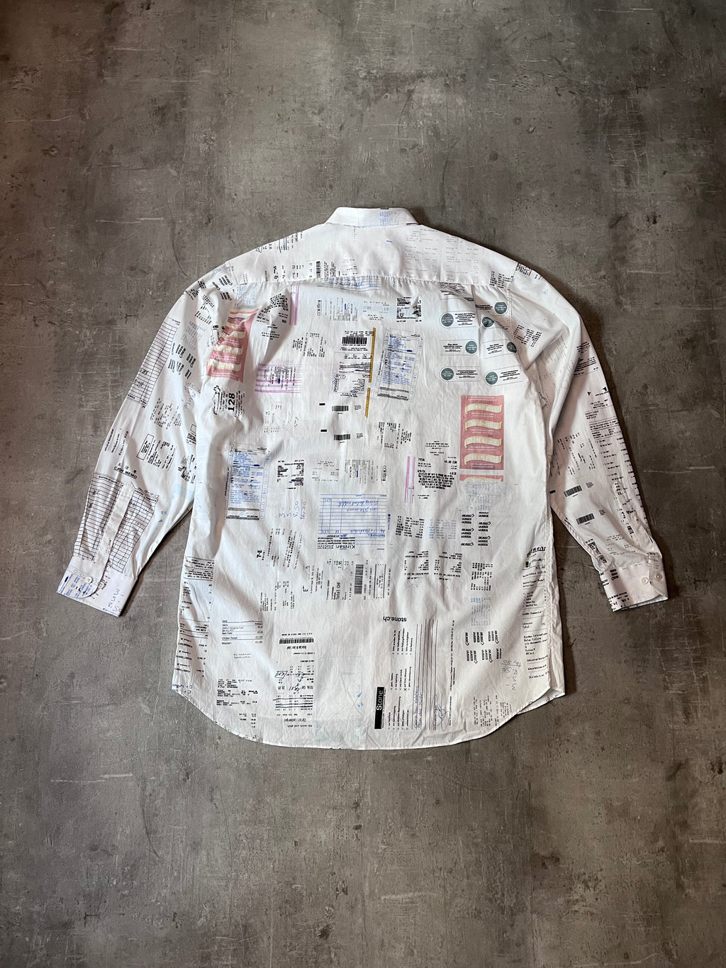 F/W 2019 Vetements Receipt All Over Print Shirt White Men - M