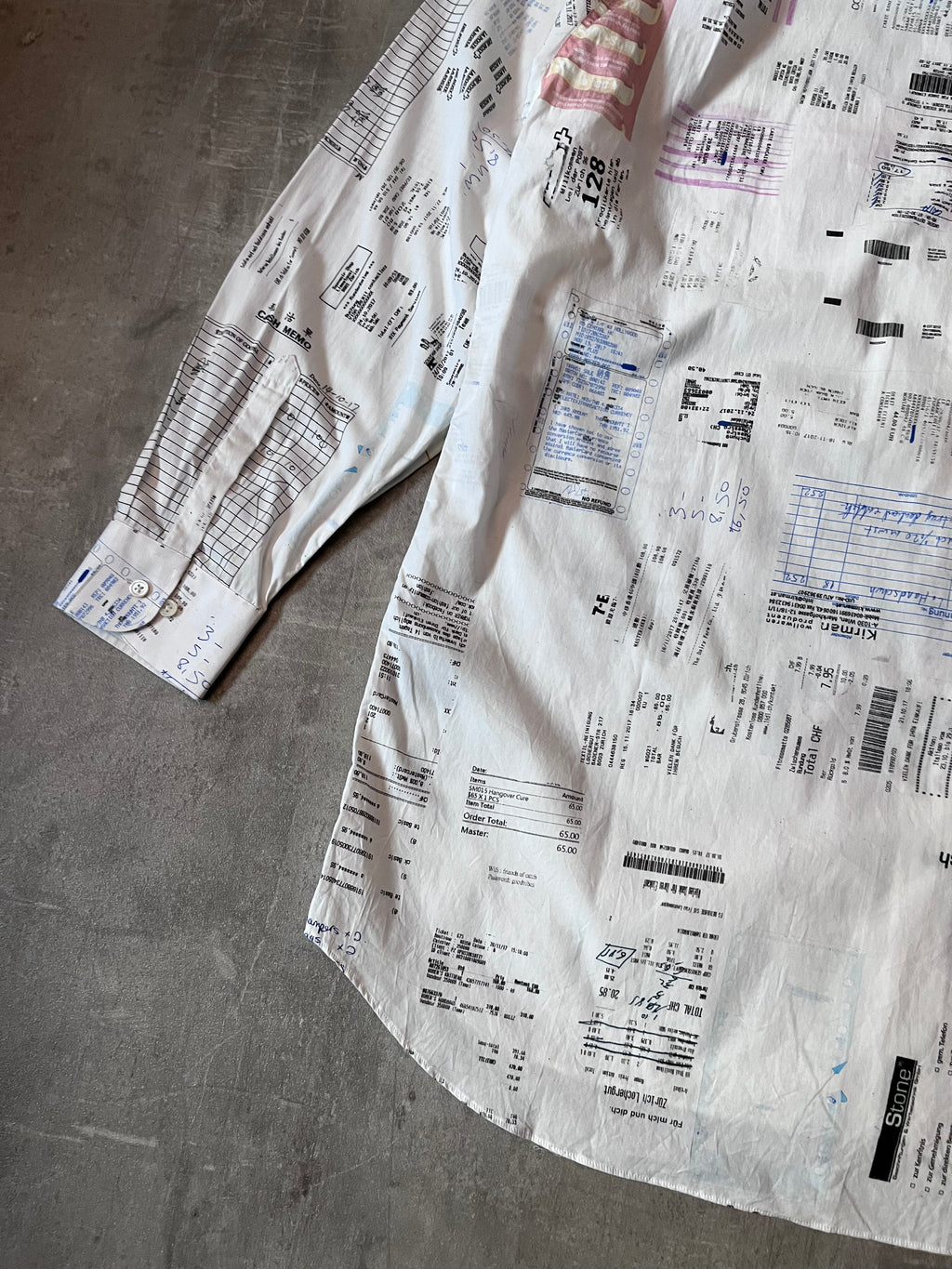 F/W 2019 Vetements Receipt All Over Print Shirt White Men - M