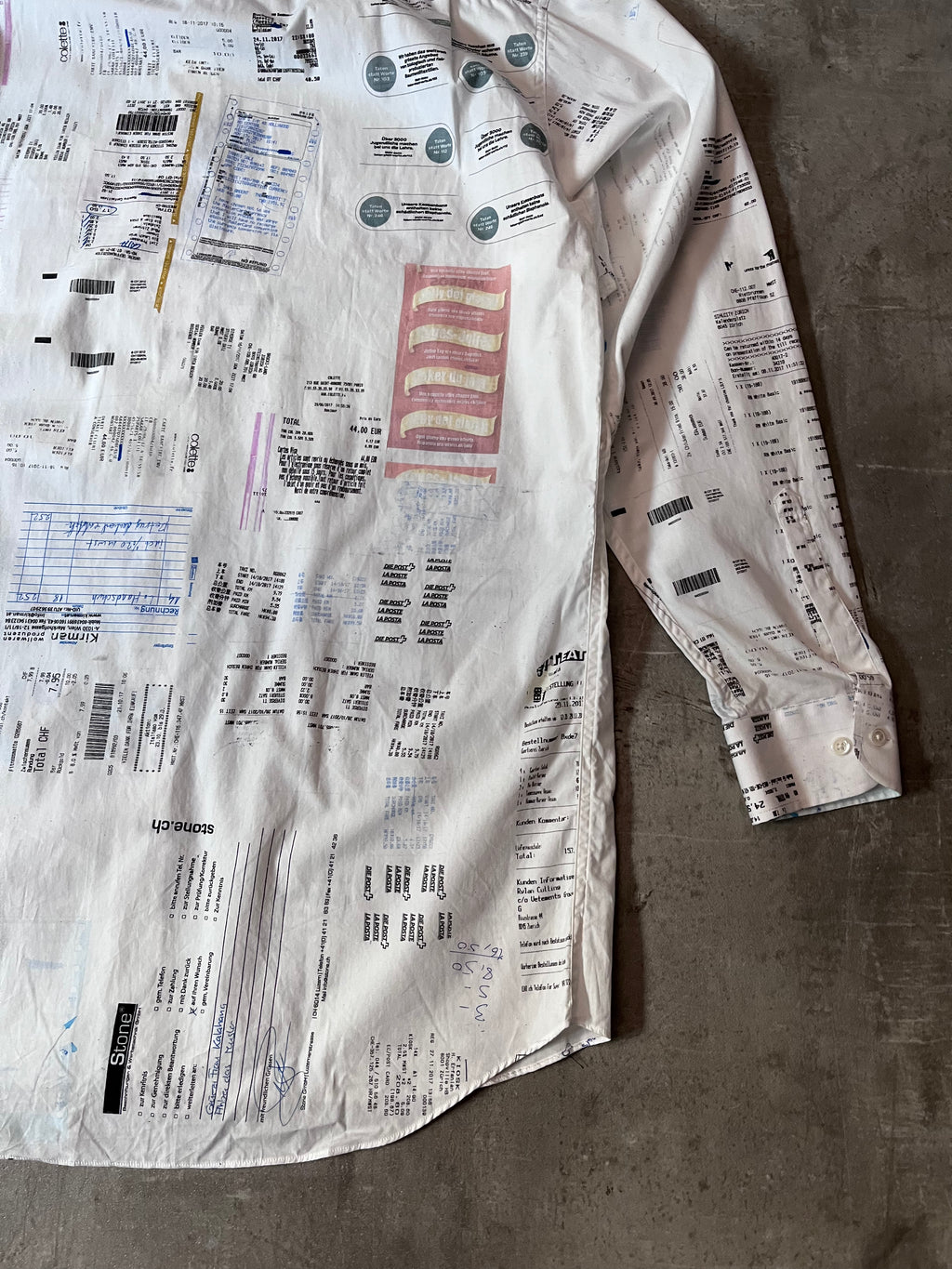 F/W 2019 Vetements Receipt All Over Print Shirt White Men - M