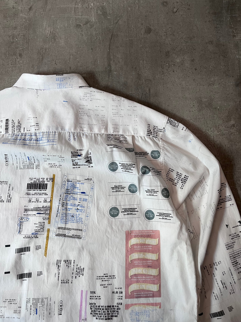 F/W 2019 Vetements Receipt All Over Print Shirt White Men - M