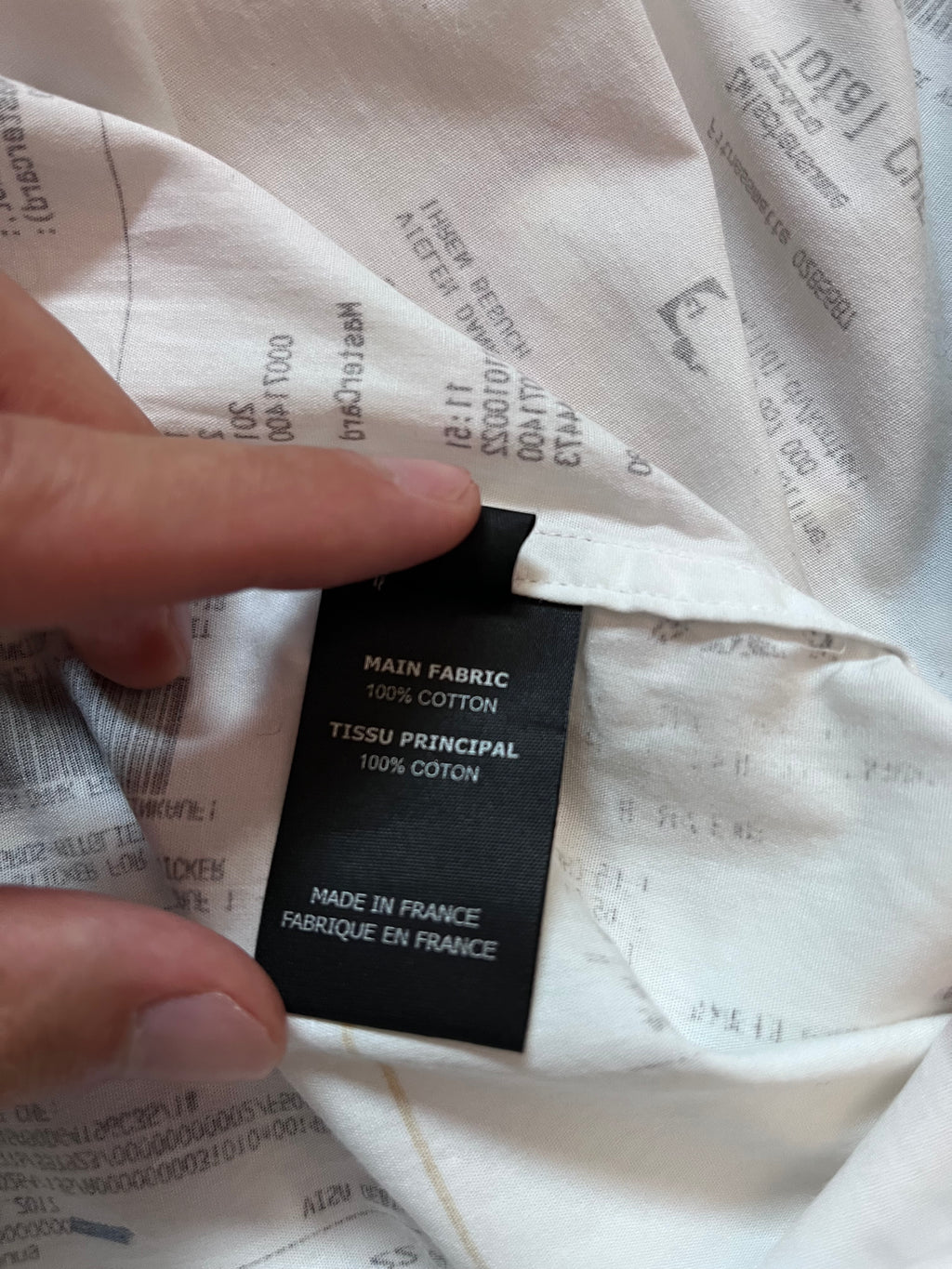 F/W 2019 Vetements Receipt All Over Print Shirt White Men - M