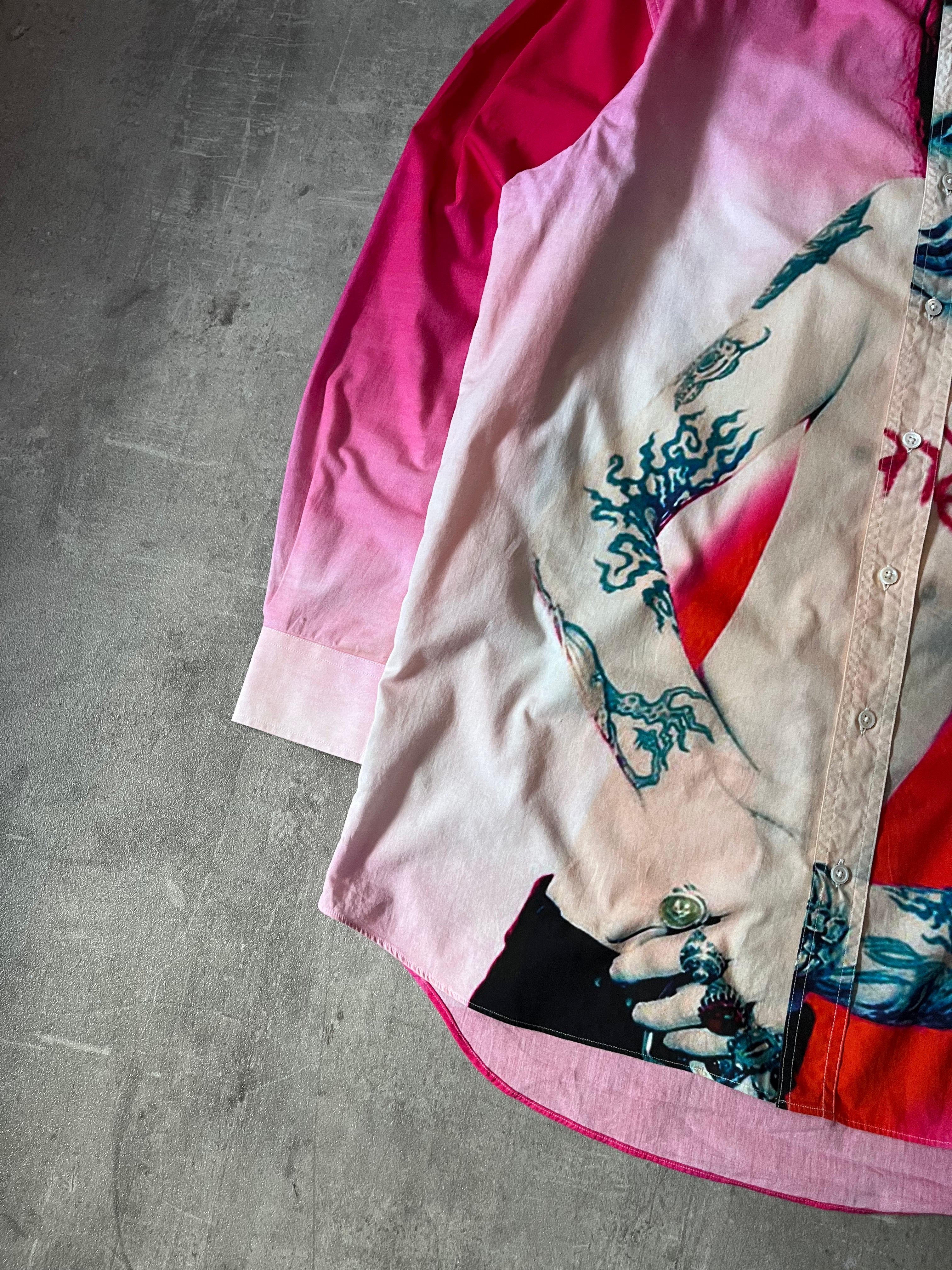 F/W 2018 Vetements Marilyn Manson All Over Print Shirt Pink Men - L