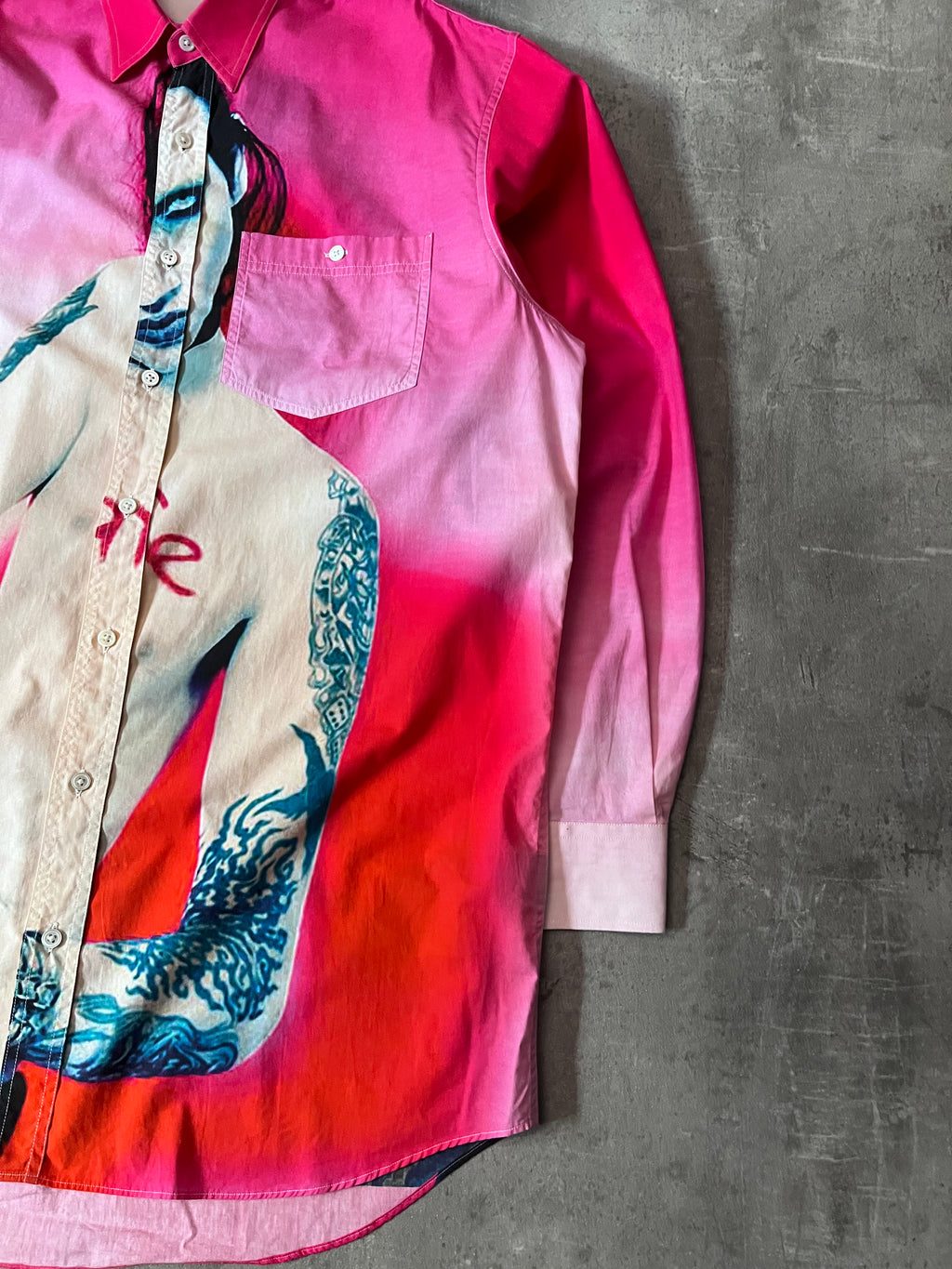F/W 2018 Vetements Marilyn Manson All Over Print Shirt Pink Men - L