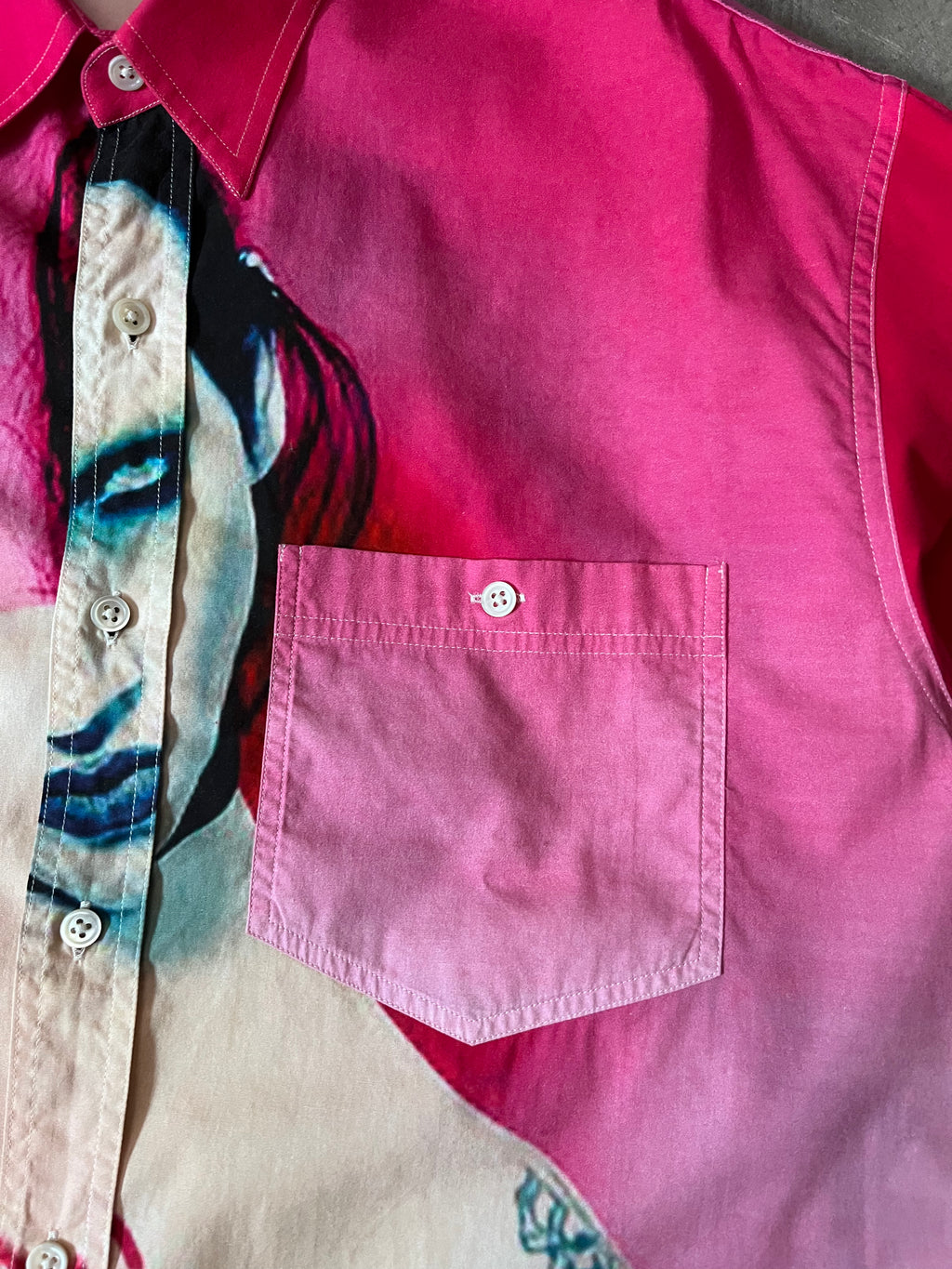 F/W 2018 Vetements Marilyn Manson All Over Print Shirt Pink Men - L