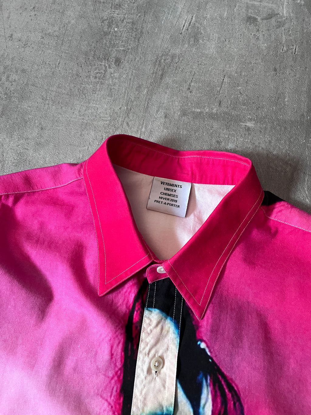 F/W 2018 Vetements Marilyn Manson All Over Print Shirt Pink Men - L