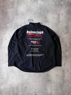 F/W 2021 Balenciaga Recycling Eco Logo Print Shirt Black Men - M
