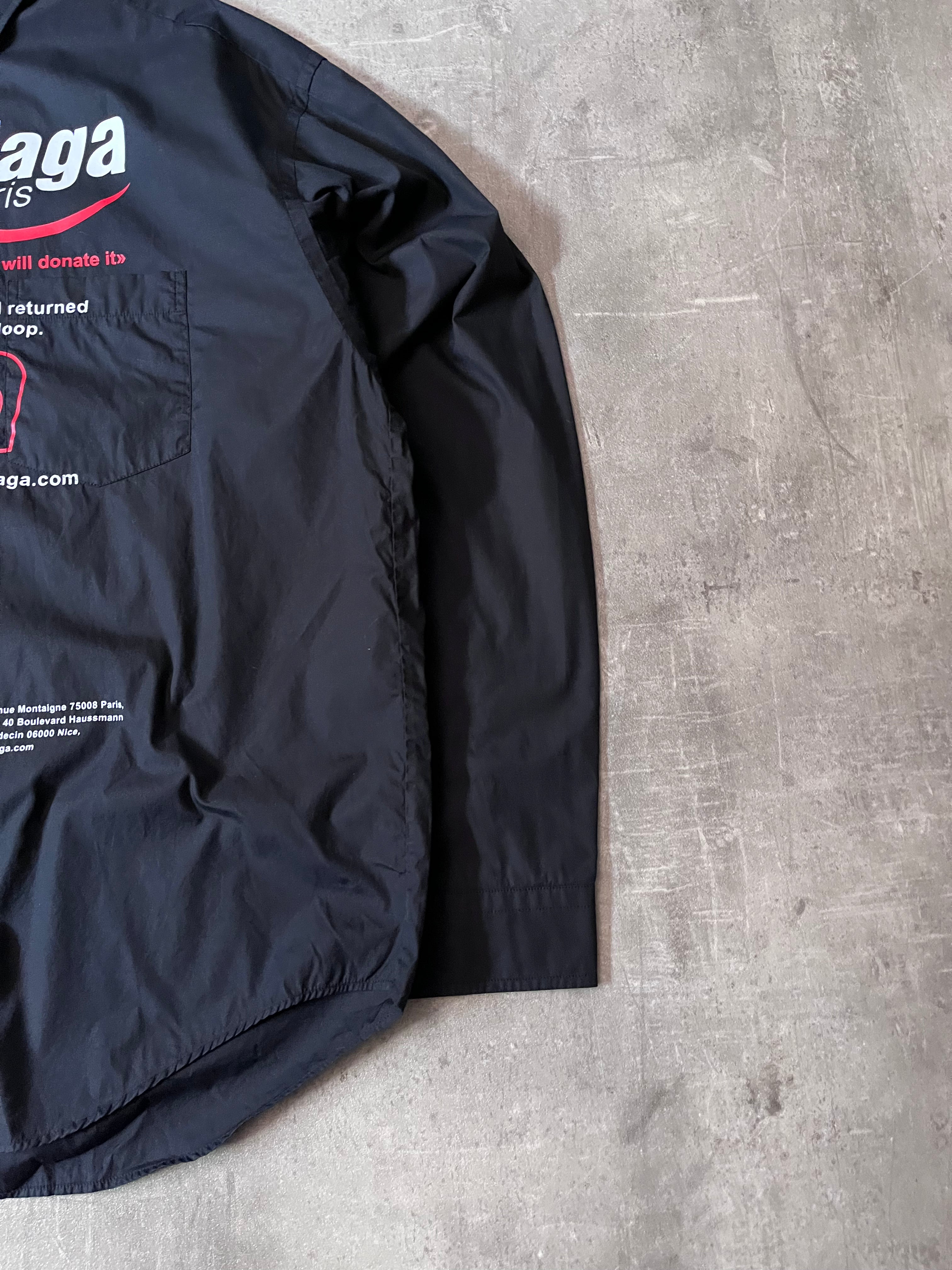 F/W 2021 Balenciaga Recycling Eco Logo Print Shirt Black Men - M