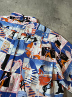 S/S 2018 Prada Comics All Over Print Rope Motif Short Sleeve Shirt Multicolor Men - L