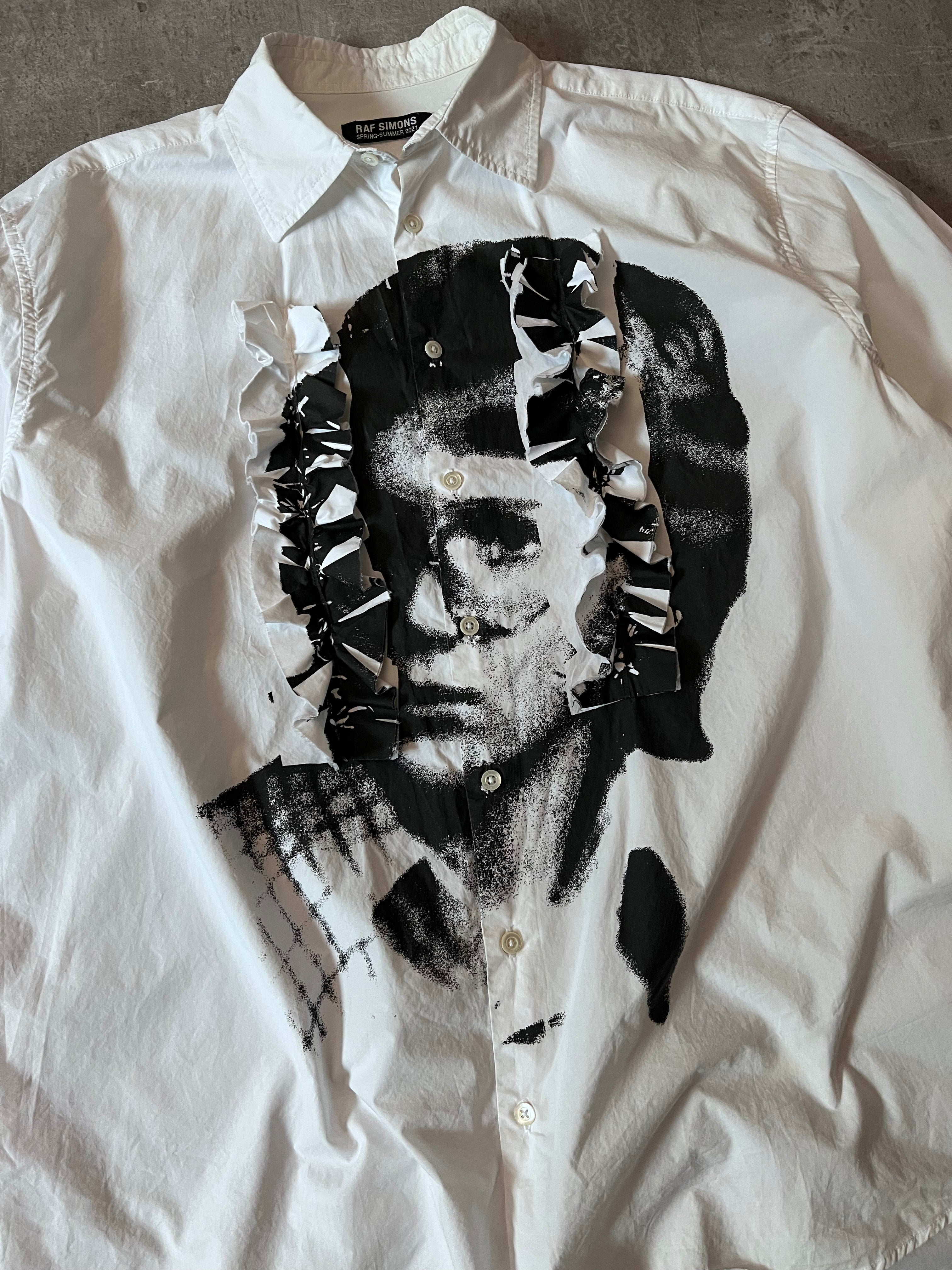 S/S 2021 Raf Simons Portrait With Ruffles Shirt White Men - S
