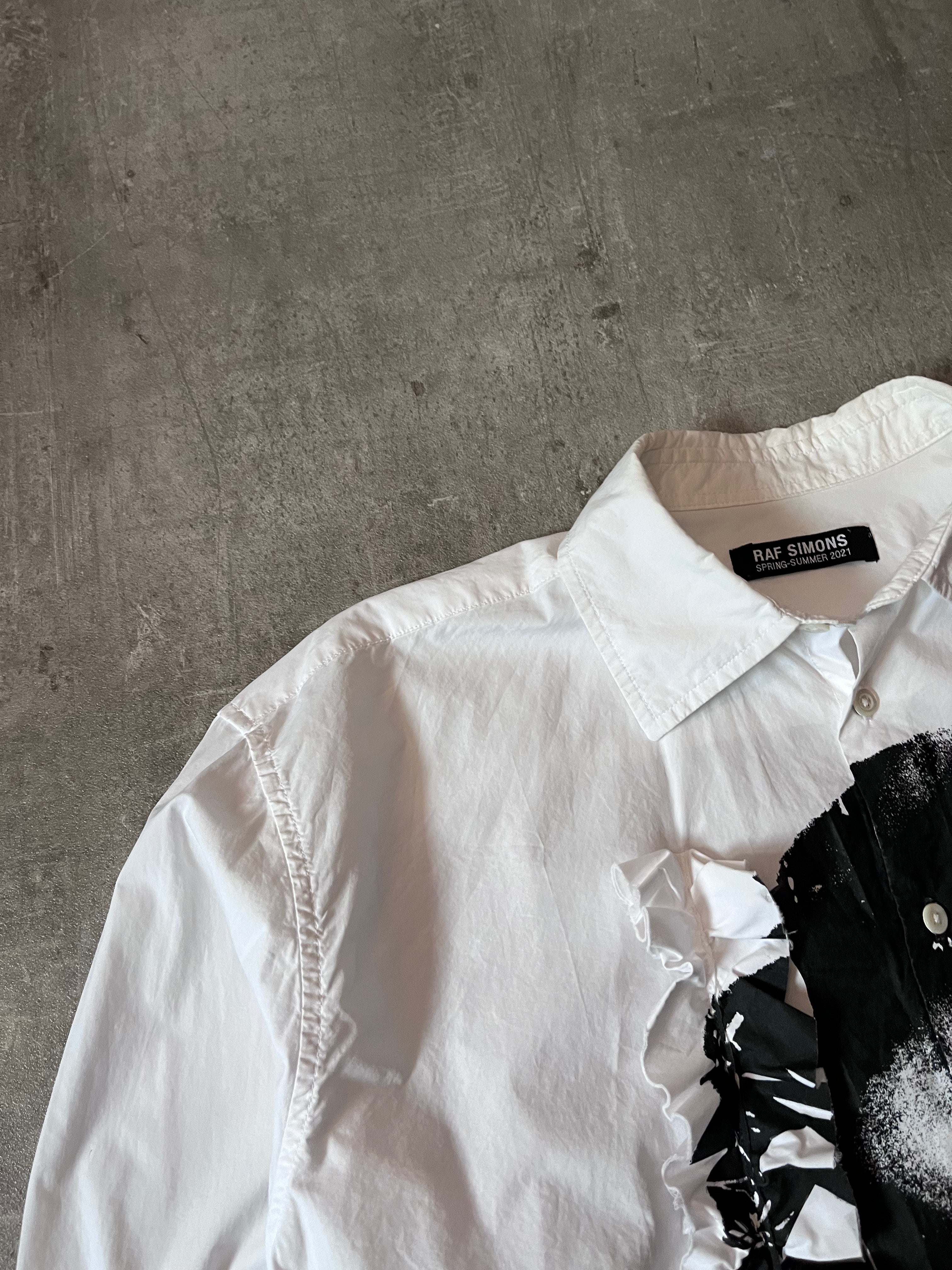 S/S 2021 Raf Simons Portrait With Ruffles Shirt White Men - S