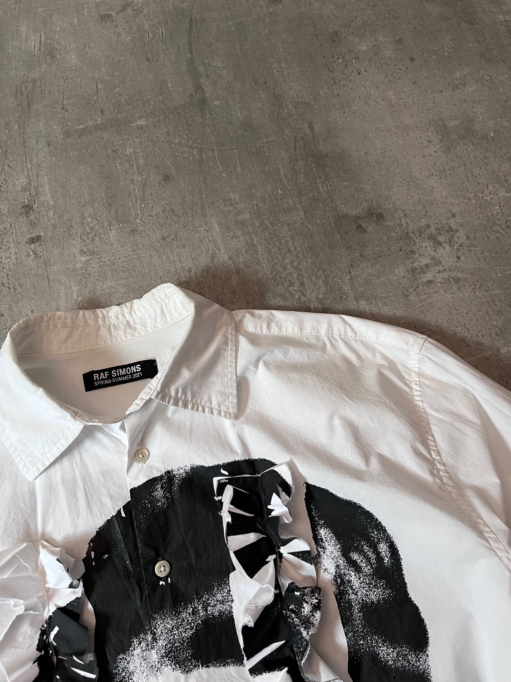 S/S 2021 Raf Simons Portrait With Ruffles Shirt White Men - S