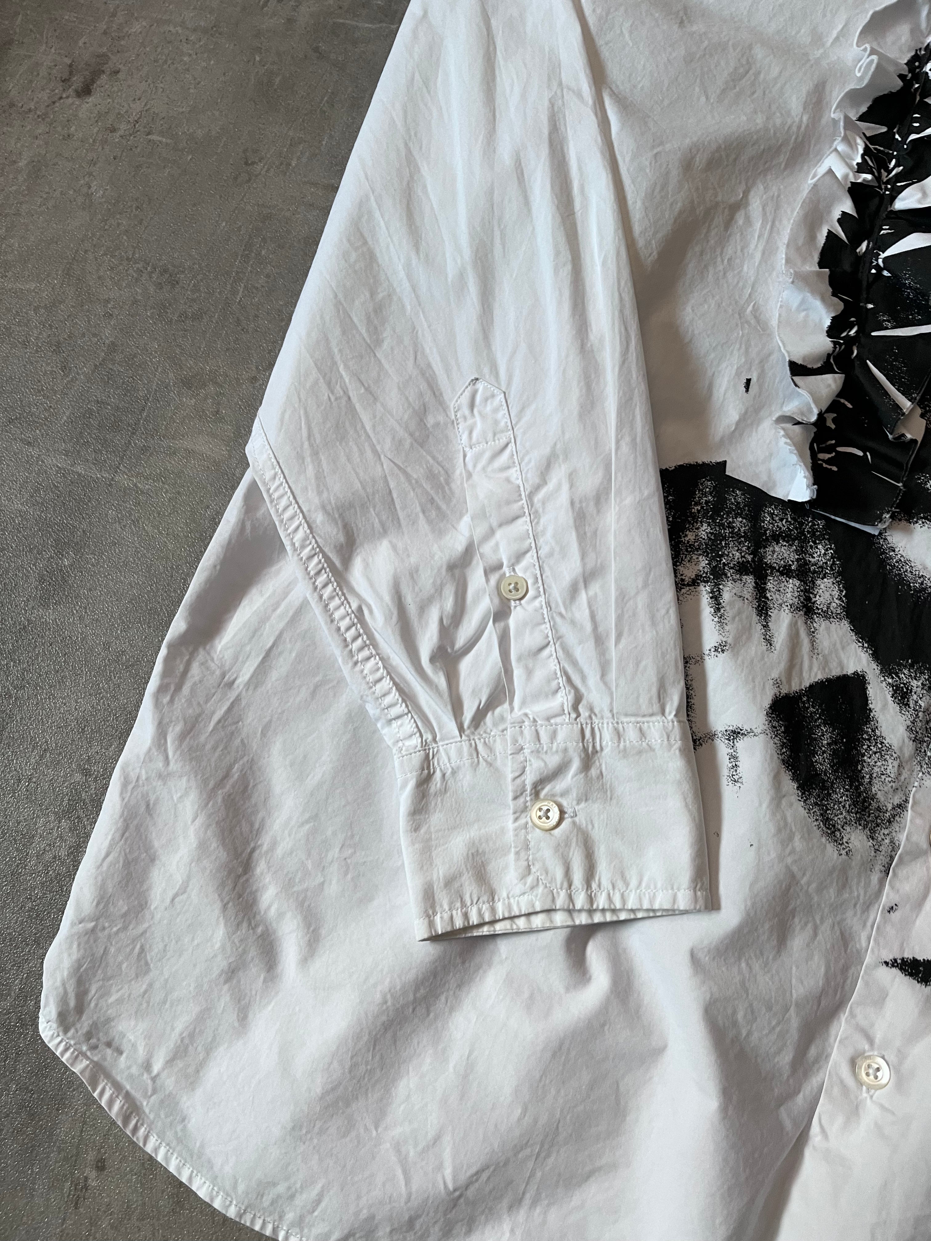 S/S 2021 Raf Simons Portrait With Ruffles Shirt White Men - S