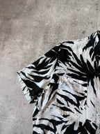 S/S 2016 Saint Laurent Paris Palm Tree Print Hawaiian Short Sleeve Shirt White Black Men - M