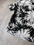 S/S 2016 Saint Laurent Paris Palm Tree Print Hawaiian Short Sleeve Shirt White Black Men - M