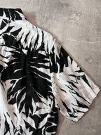 S/S 2016 Saint Laurent Paris Palm Tree Print Hawaiian Short Sleeve Shirt White Black Men - M