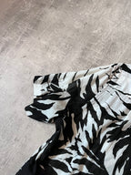 S/S 2016 Saint Laurent Paris Palm Tree Print Hawaiian Short Sleeve Shirt White Black Men - M
