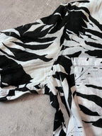 S/S 2016 Saint Laurent Paris Palm Tree Print Hawaiian Short Sleeve Shirt White Black Men - M