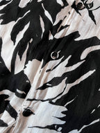 S/S 2016 Saint Laurent Paris Palm Tree Print Hawaiian Short Sleeve Shirt White Black Men - M