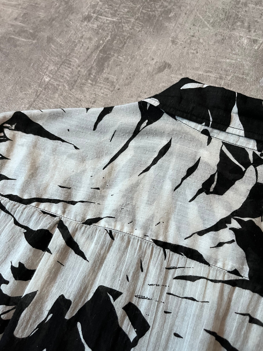 S/S 2016 Saint Laurent Paris Palm Tree Print Hawaiian Short Sleeve Shirt White Black Men - M