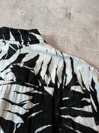 S/S 2016 Saint Laurent Paris Palm Tree Print Hawaiian Short Sleeve Shirt White Black Men - M