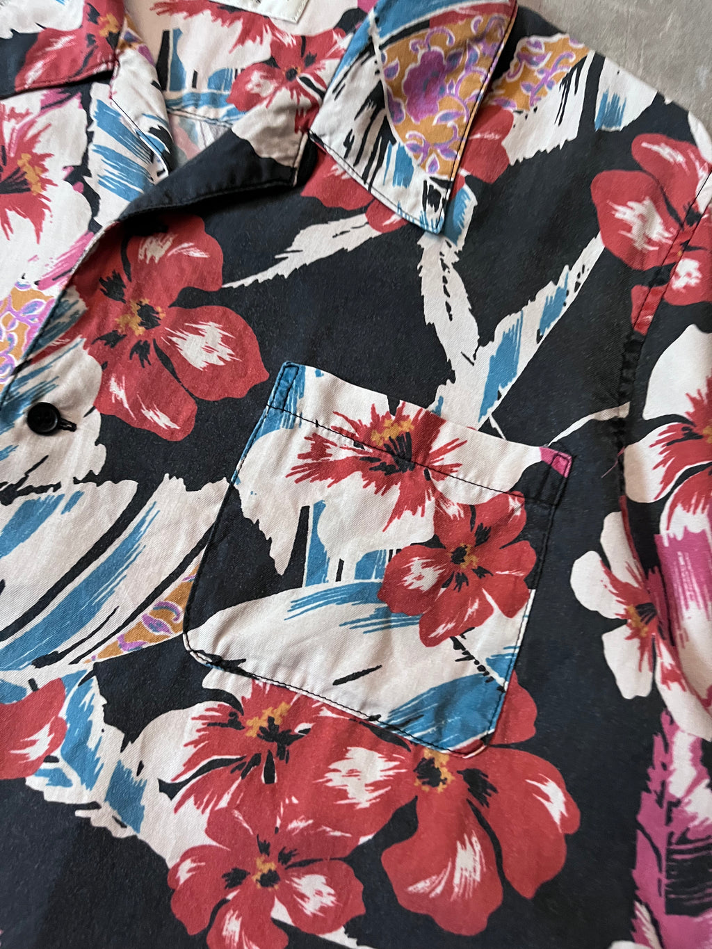 S/S 2019 Saint Laurent Paris Hawaiian Floral Short Sleeve Shirt Multicolor Men - XL