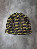 S/S 2015 Prada Racing All Over Print Light Jacket Zip Shirt Black Yellow Men - XL