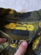 S/S 2015 Prada Racing All Over Print Light Jacket Zip Shirt Black Yellow Men - XL