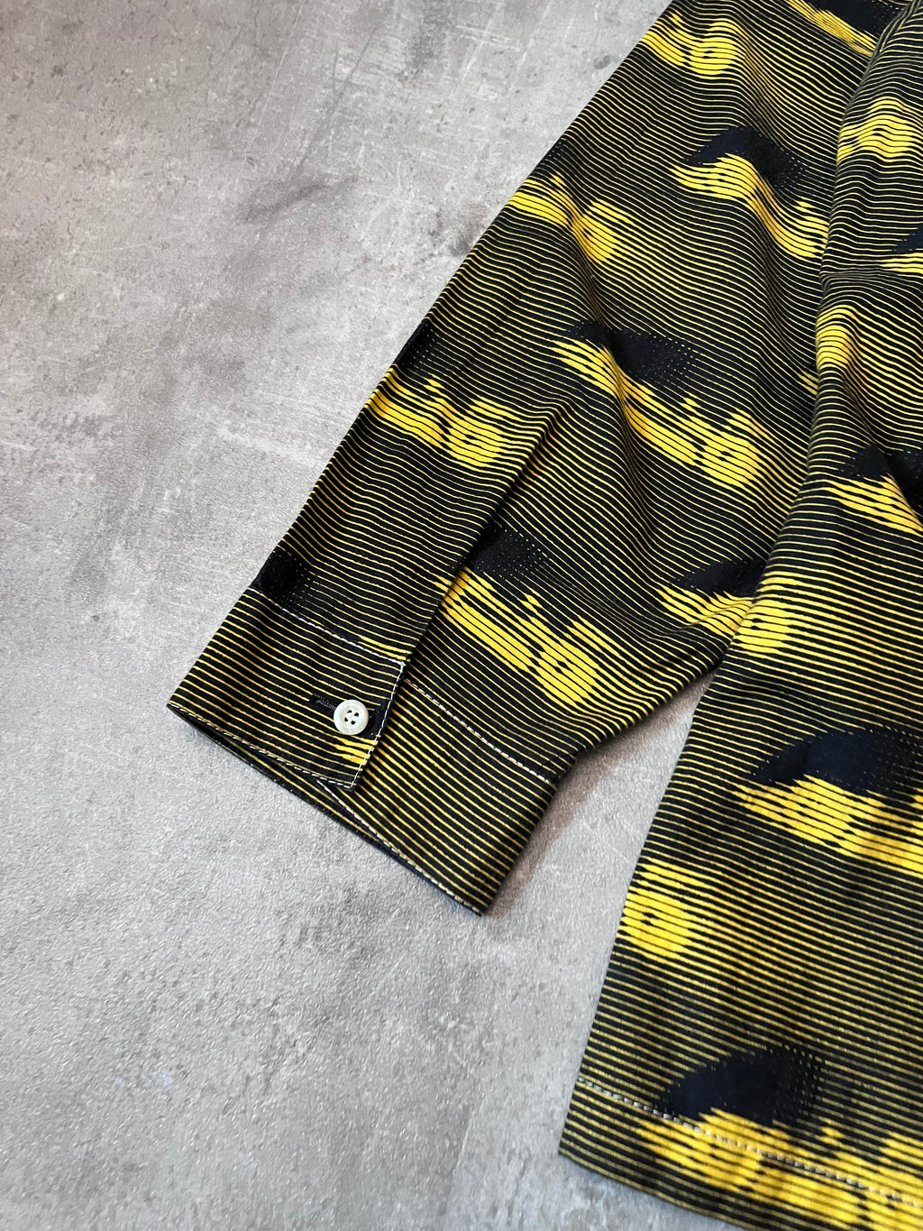 S/S 2015 Prada Racing All Over Print Light Jacket Zip Shirt Black Yellow Men - XL