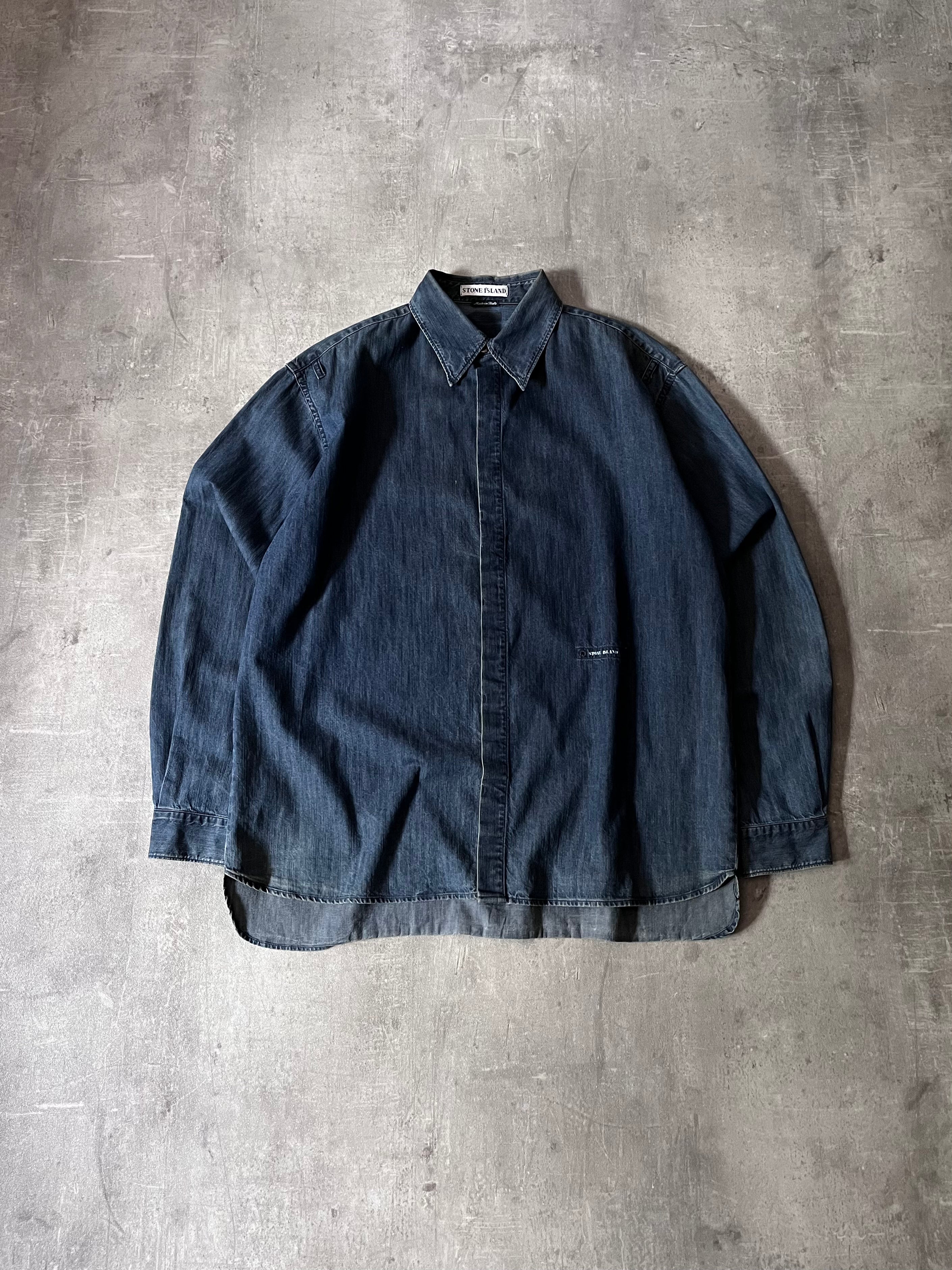 F/W 1998 Stone Island Denim Shirt Navy Men - L