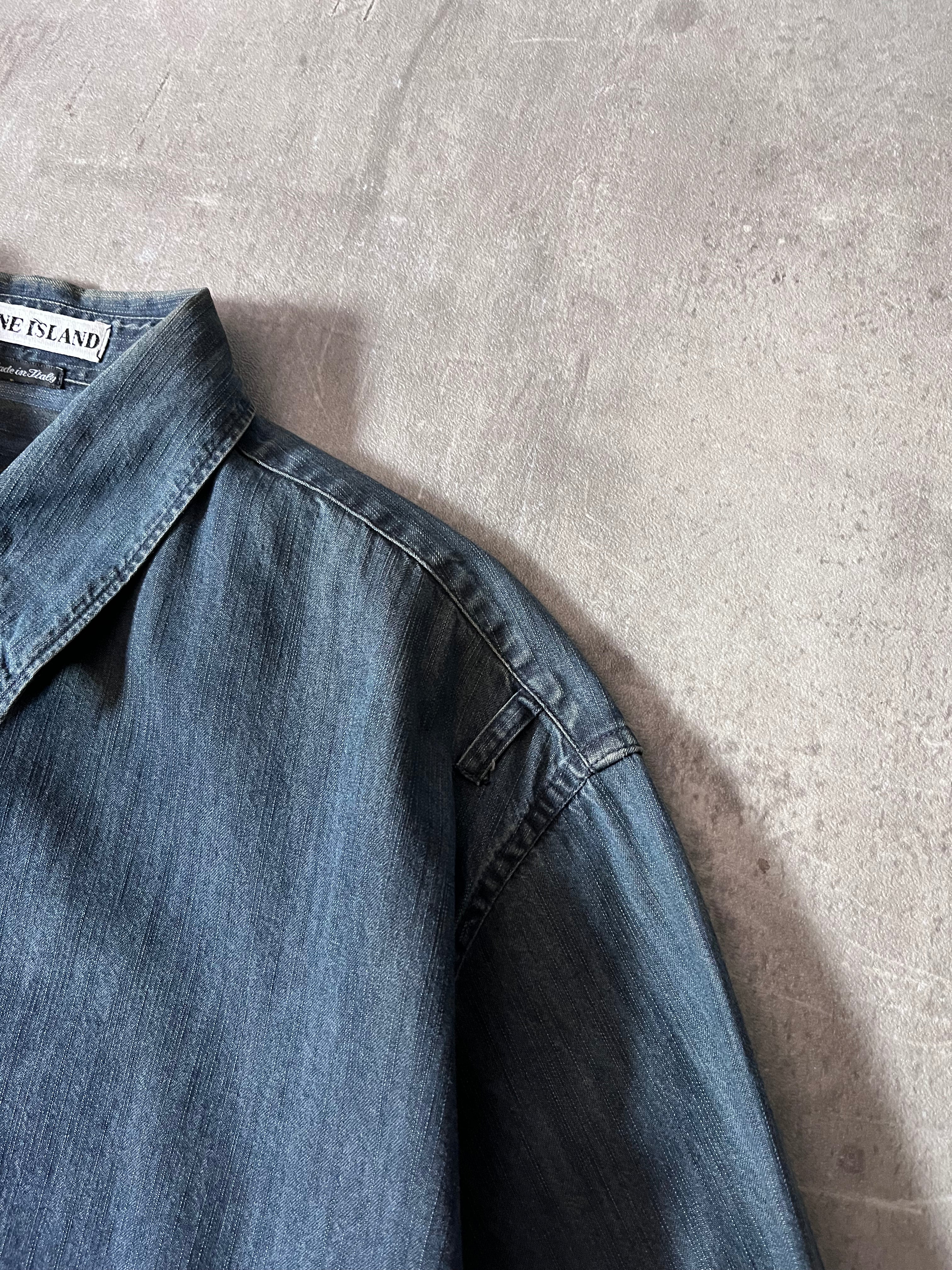 F/W 1998 Stone Island Denim Shirt Navy Men - L