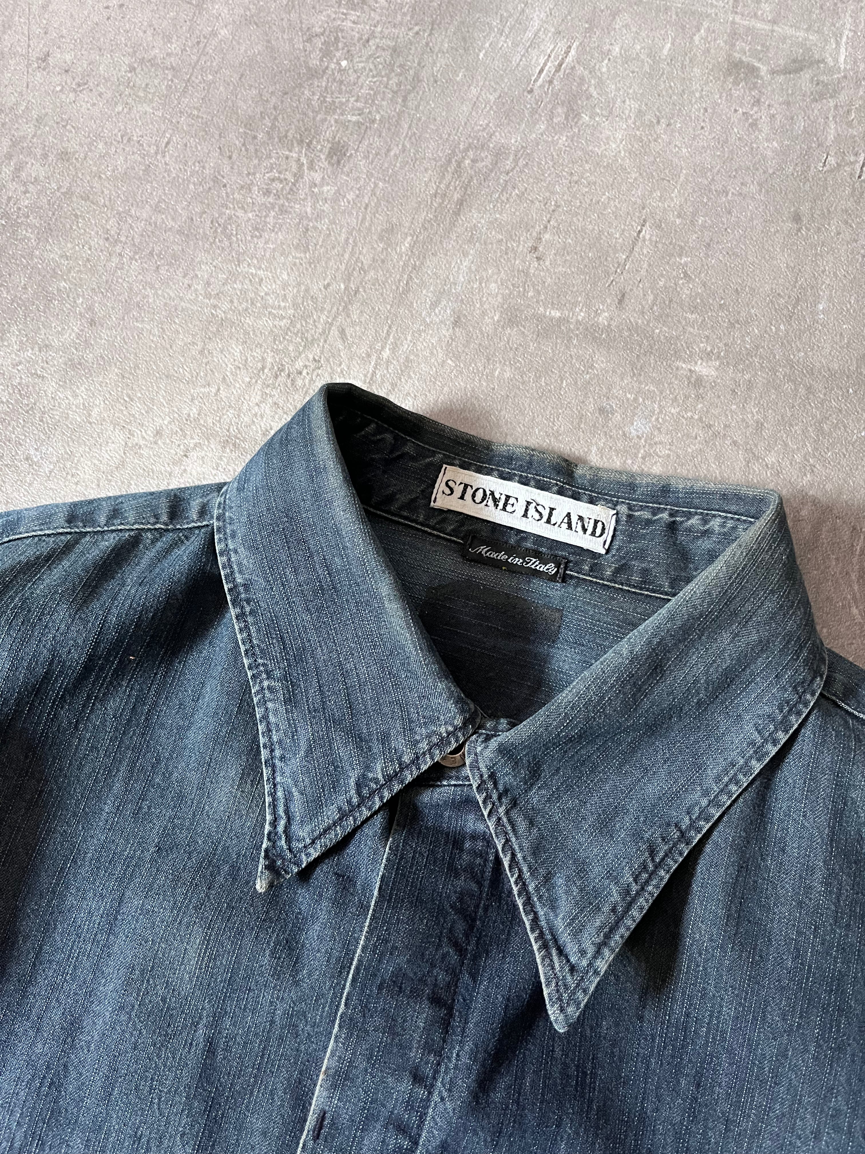 F/W 1998 Stone Island Denim Shirt Navy Men - L