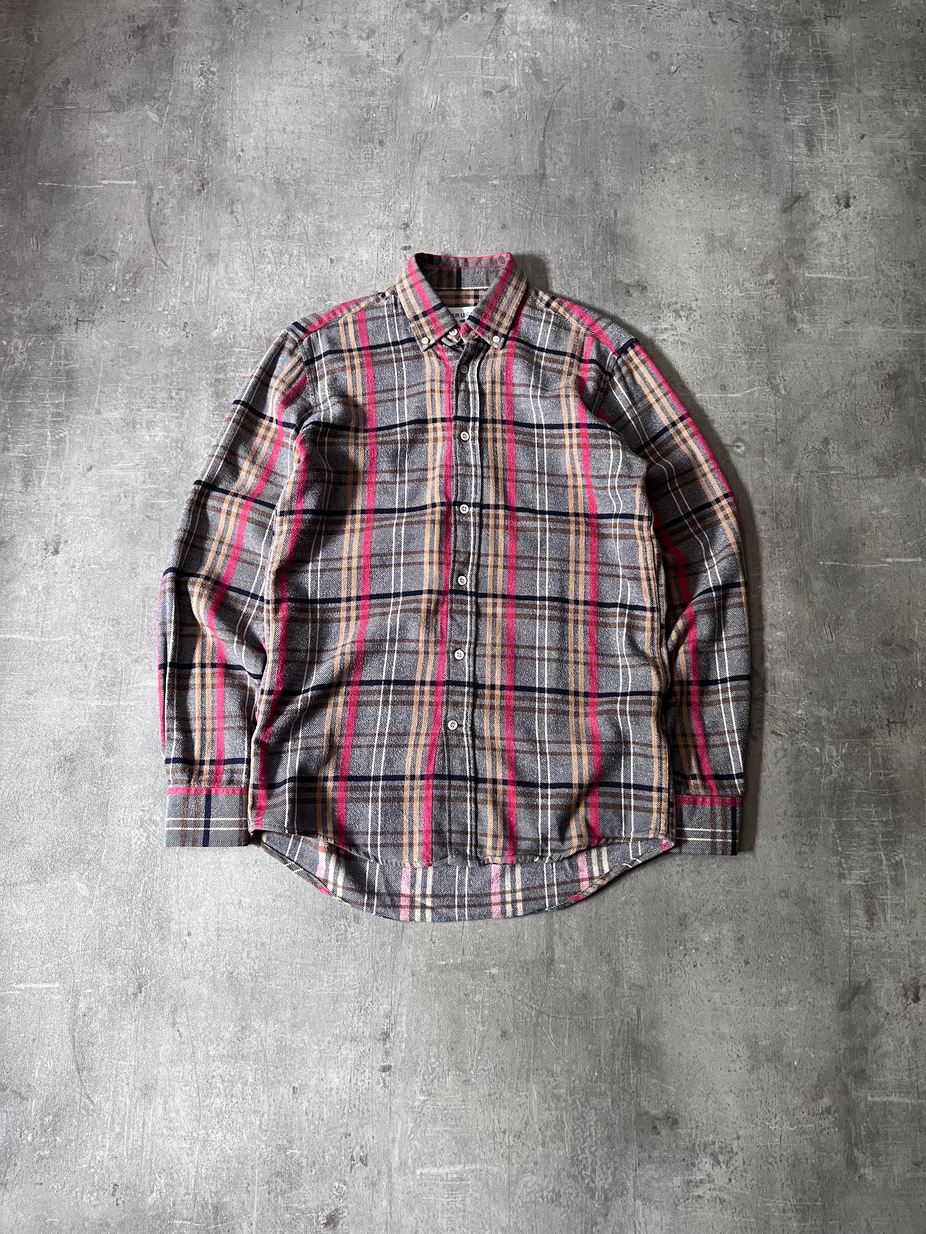 Our Legacy Checkered Flannel Shirt Grey Red - S