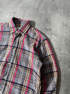 Our Legacy Checkered Flannel Shirt Grey Red - S