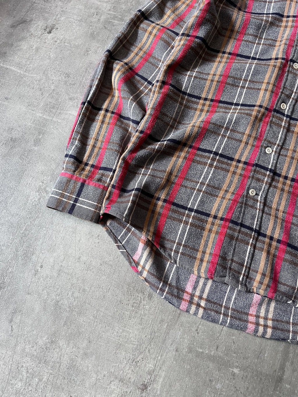 Our Legacy Checkered Flannel Shirt Grey Red - S