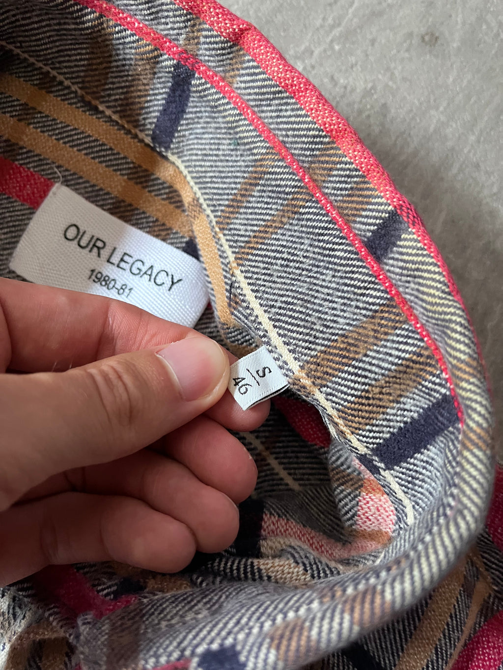 Our Legacy Checkered Flannel Shirt Grey Red - S