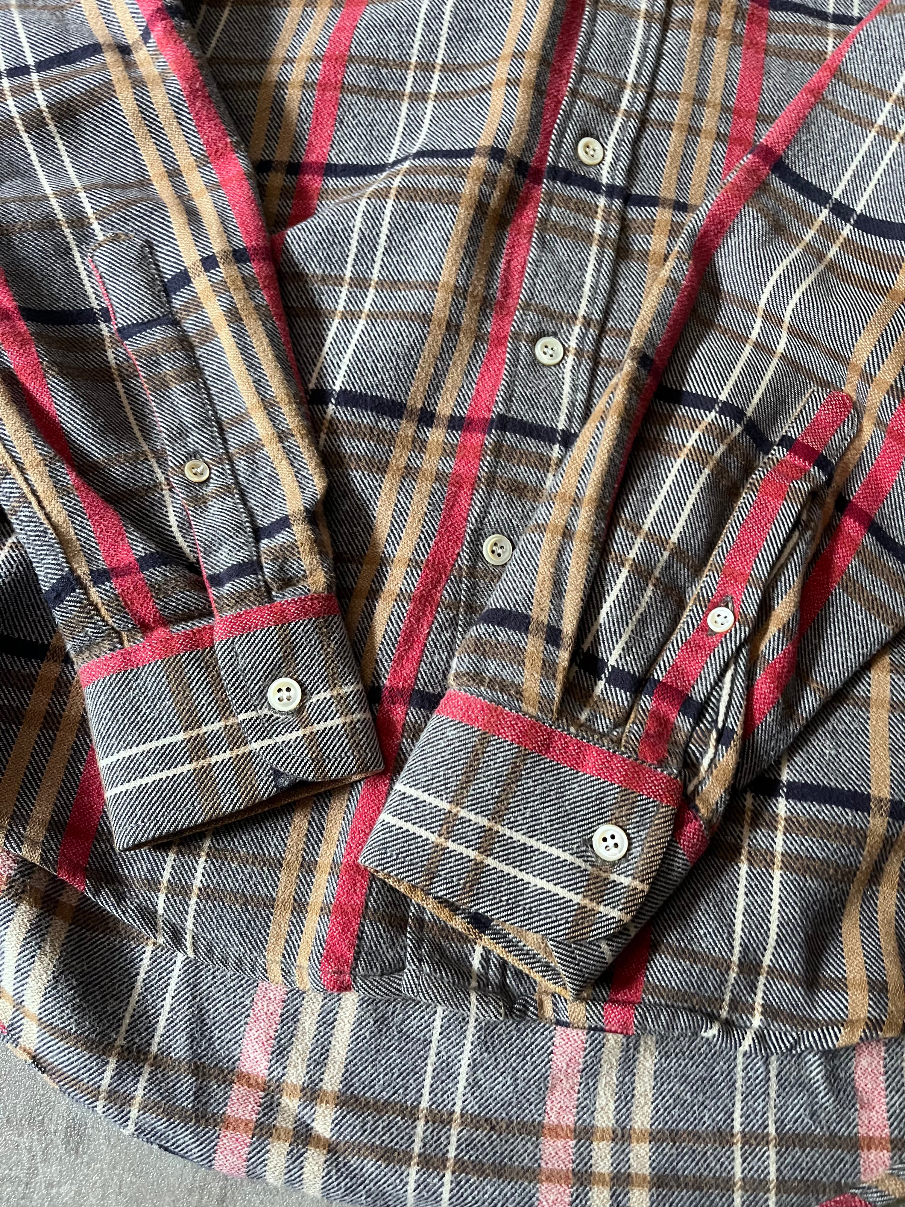 Our Legacy Checkered Flannel Shirt Grey Red - S