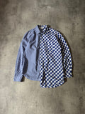 Comme des Garcons SHIRT Asymmetrical Checkered Shirt Blue White Men - L