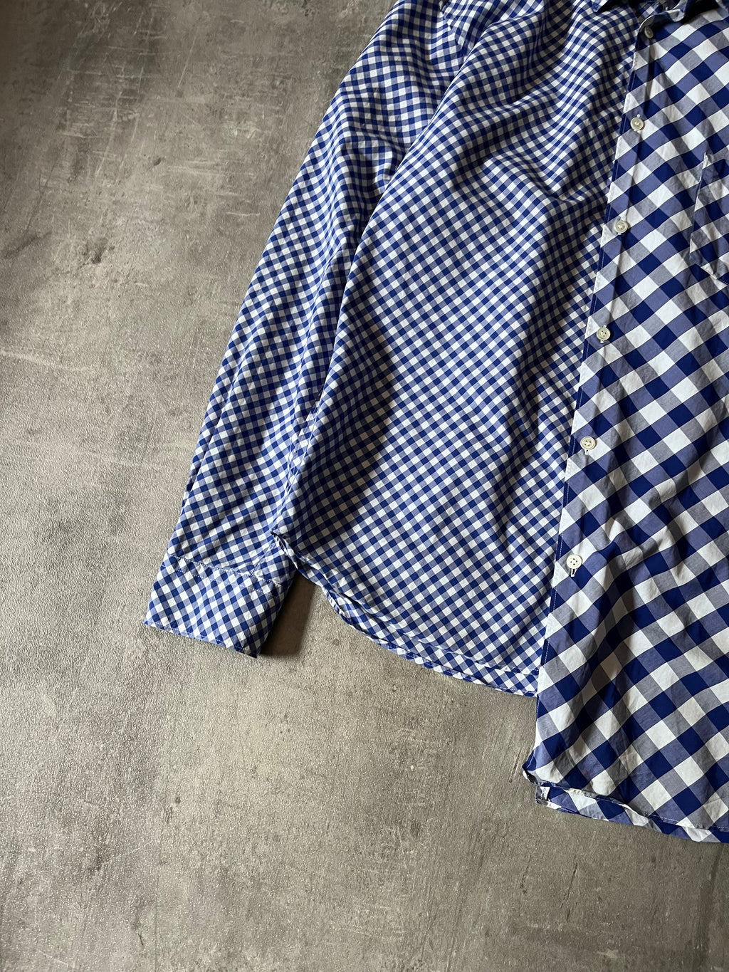 Comme des Garcons SHIRT Asymmetrical Checkered Shirt Blue White Men - L