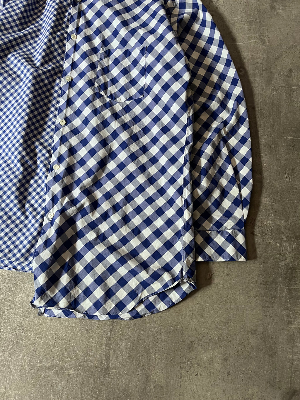 Comme des Garcons SHIRT Asymmetrical Checkered Shirt Blue White Men - L