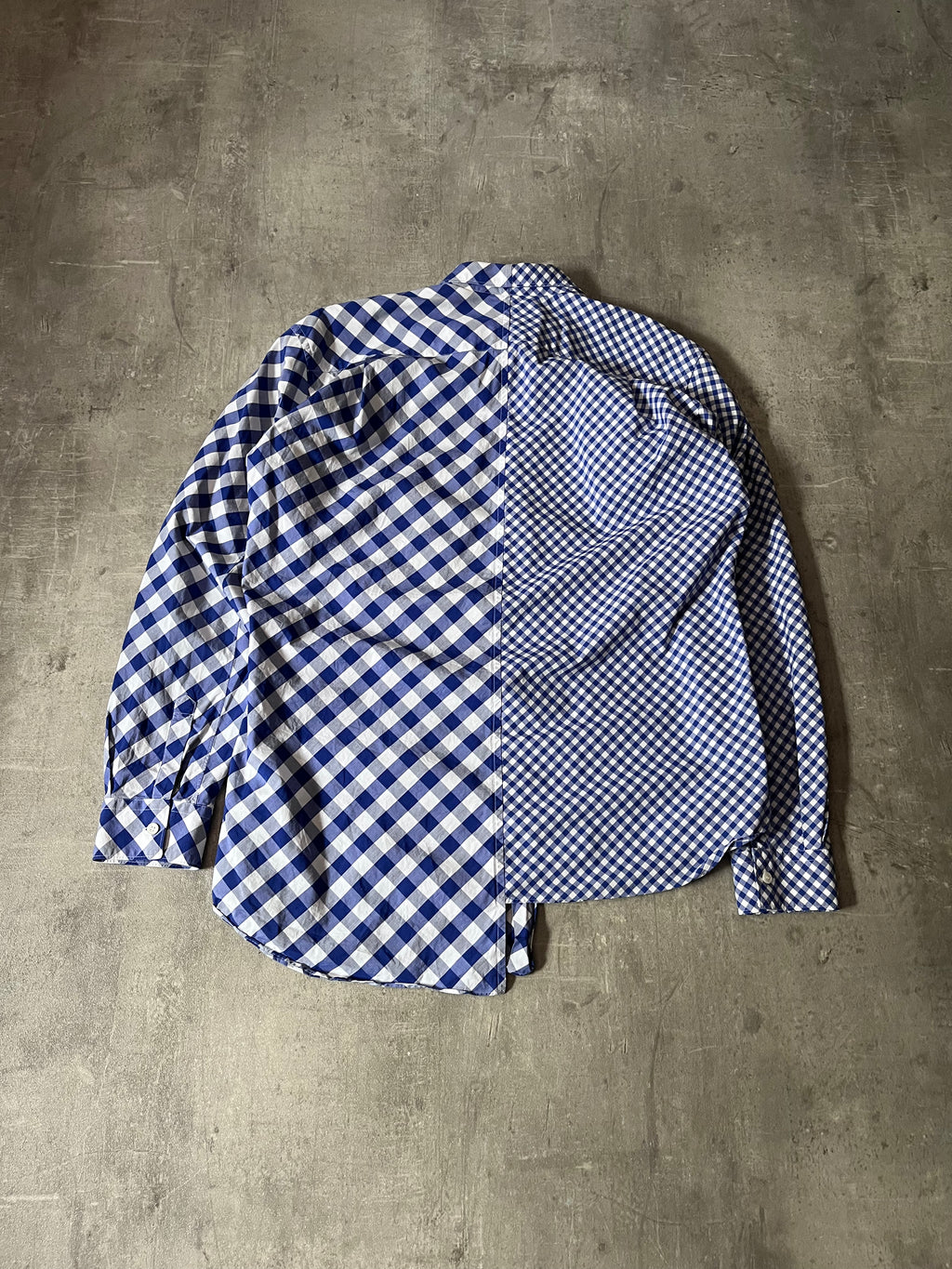 Comme des Garcons SHIRT Asymmetrical Checkered Shirt Blue White Men - L