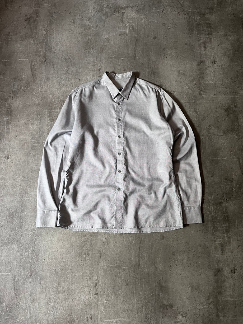 A/W 2007/08 Raf Simons Basketweave Darted Shirt Grey Men - L