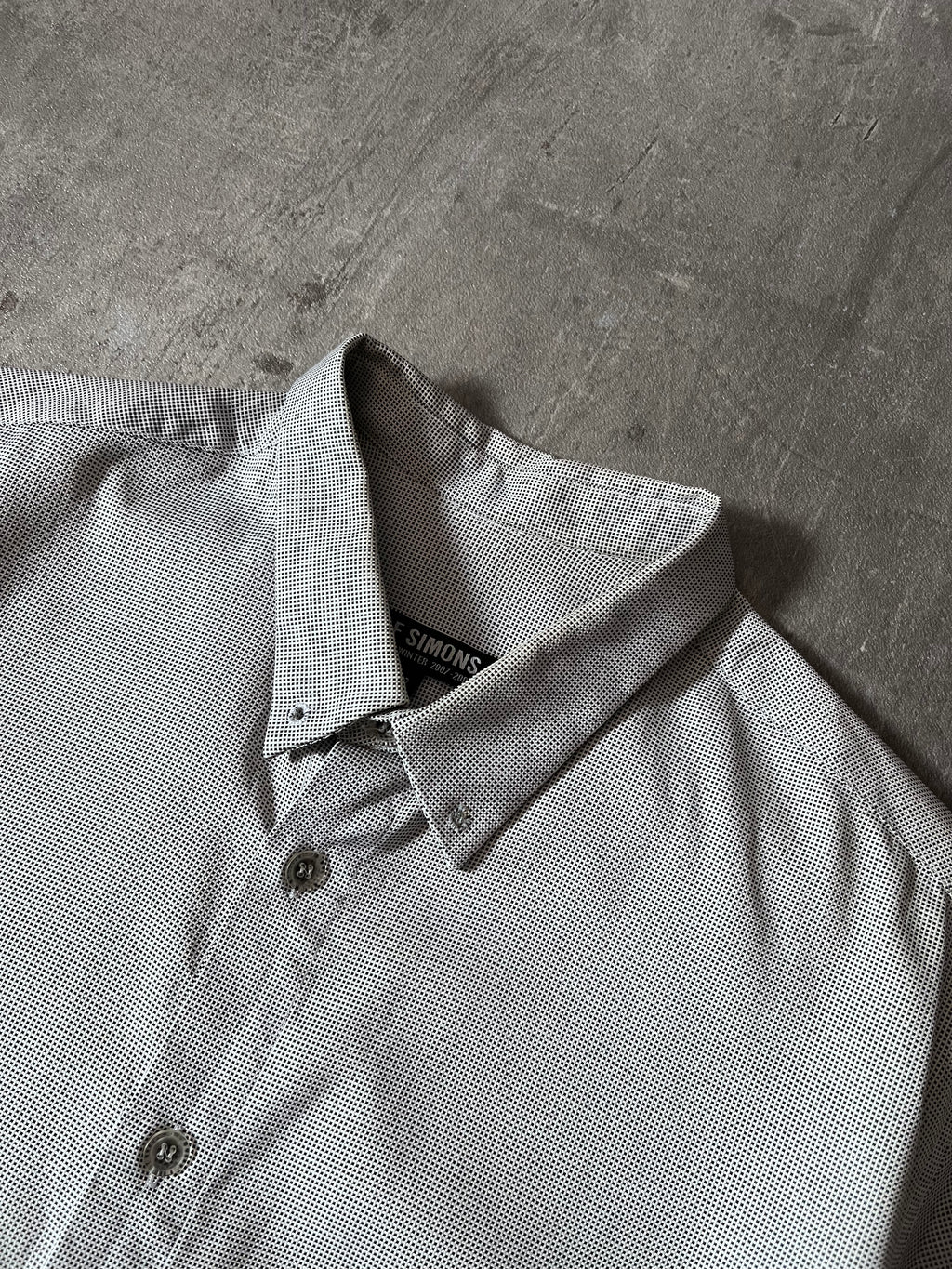 A/W 2007/08 Raf Simons Basketweave Darted Shirt Grey Men - L