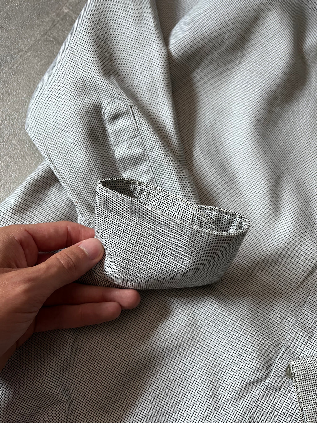 A/W 2007/08 Raf Simons Basketweave Darted Shirt Grey Men - L
