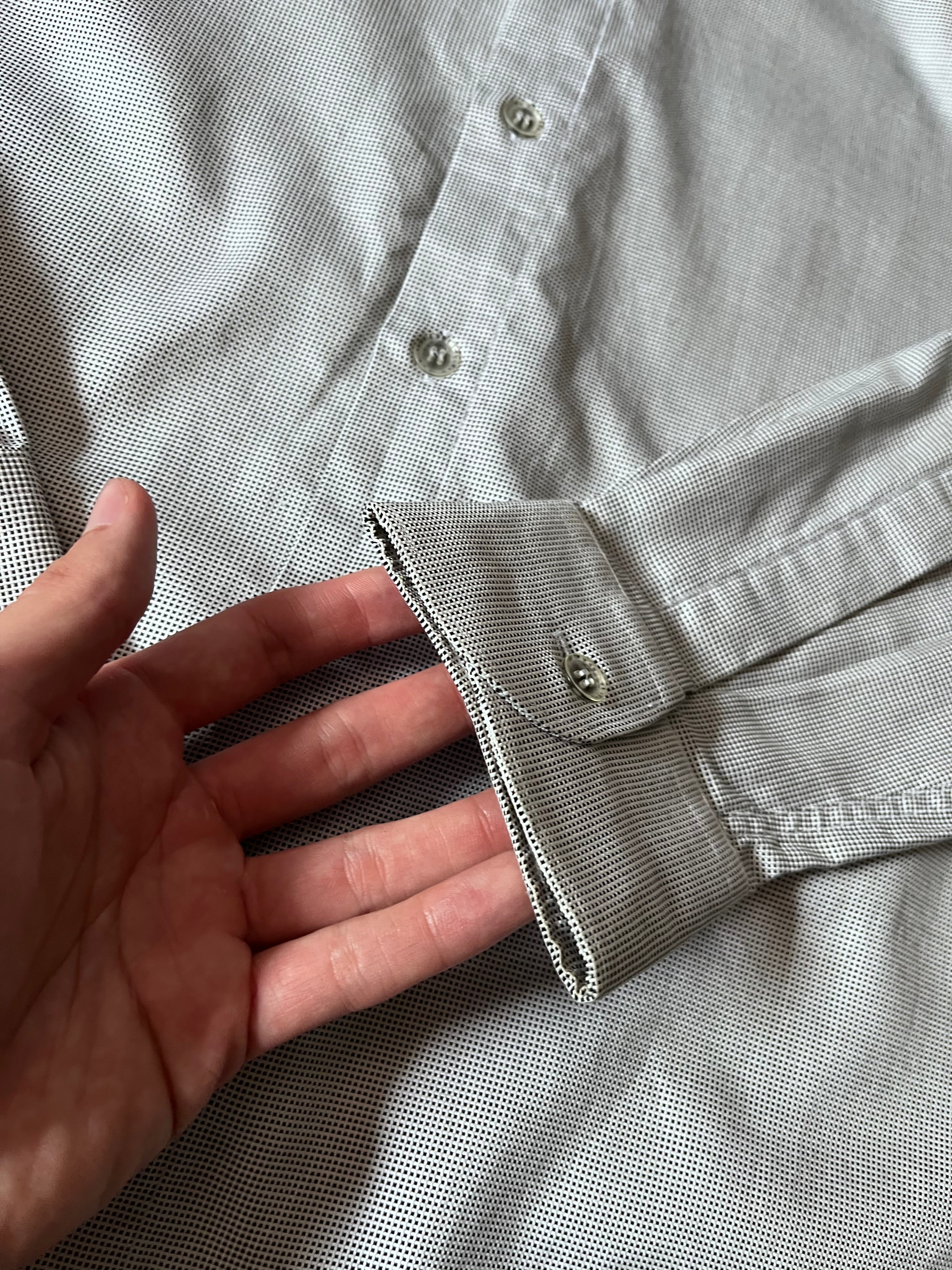 A/W 2007/08 Raf Simons Basketweave Darted Shirt Grey Men - L