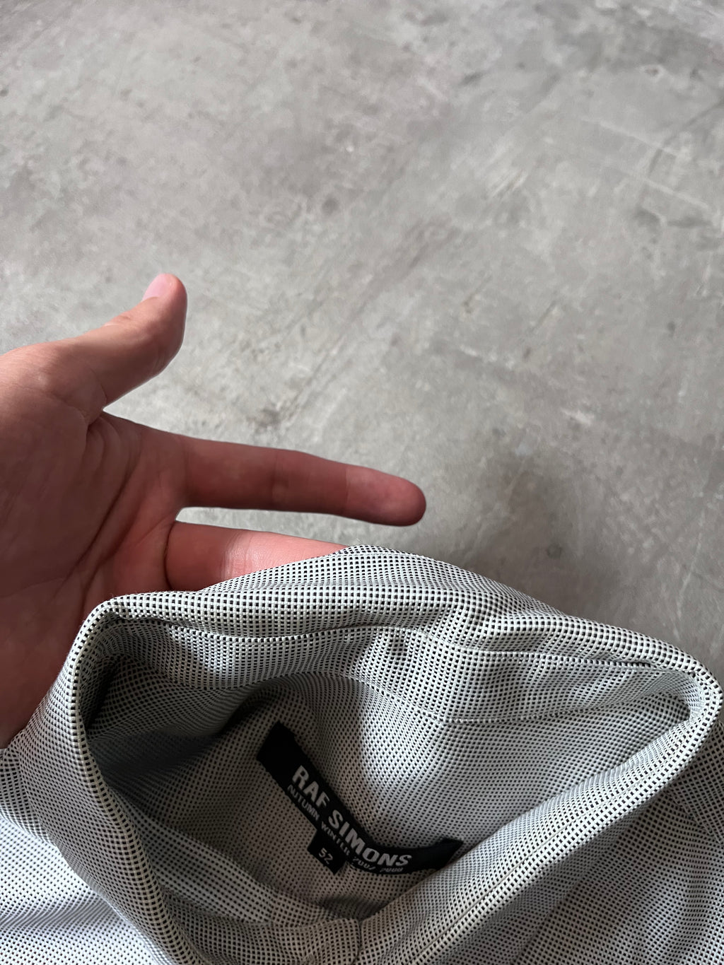A/W 2007/08 Raf Simons Basketweave Darted Shirt Grey Men - L