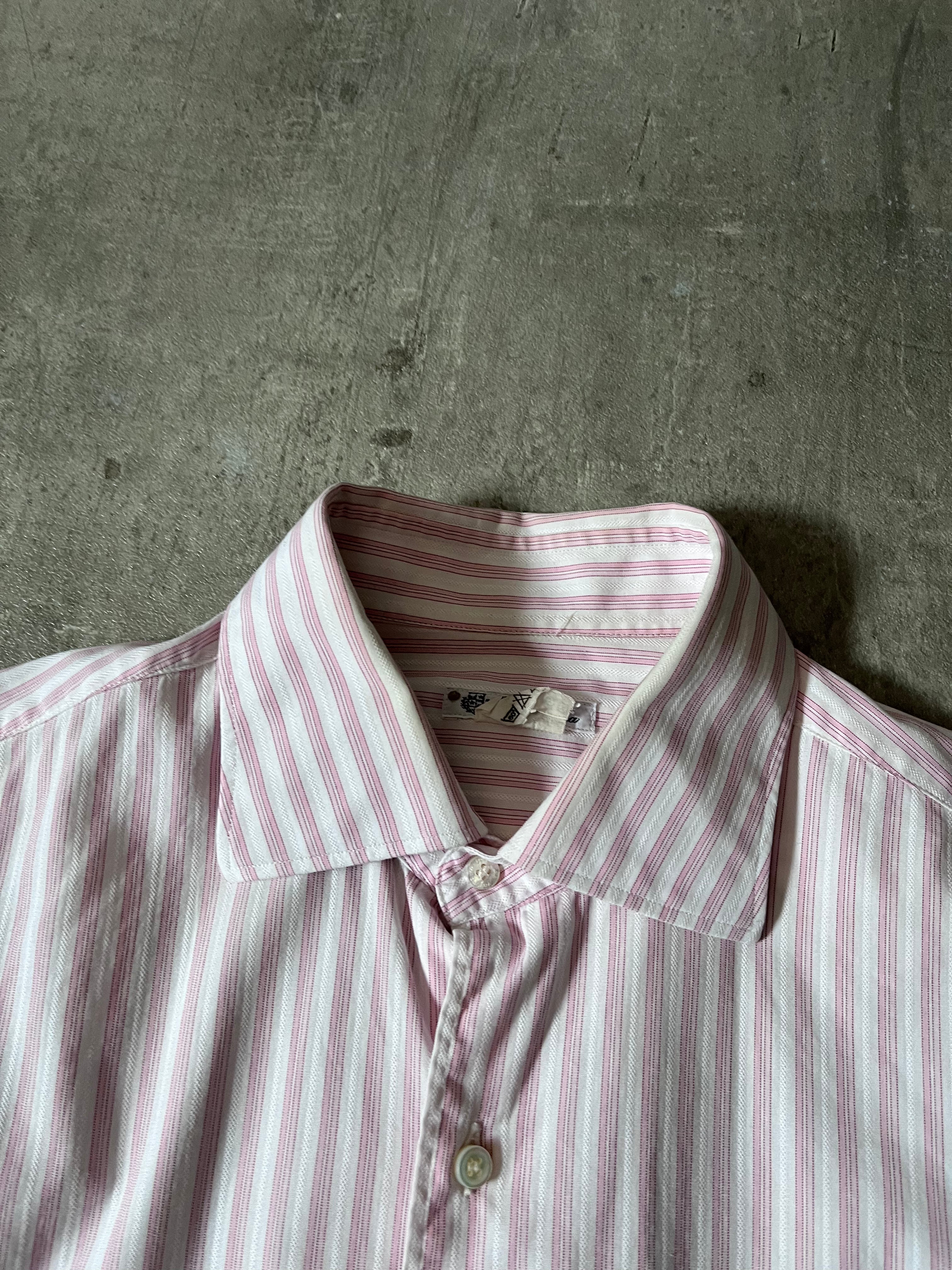 Loro Piana Striped Formal Shirt Pink White Men - XL