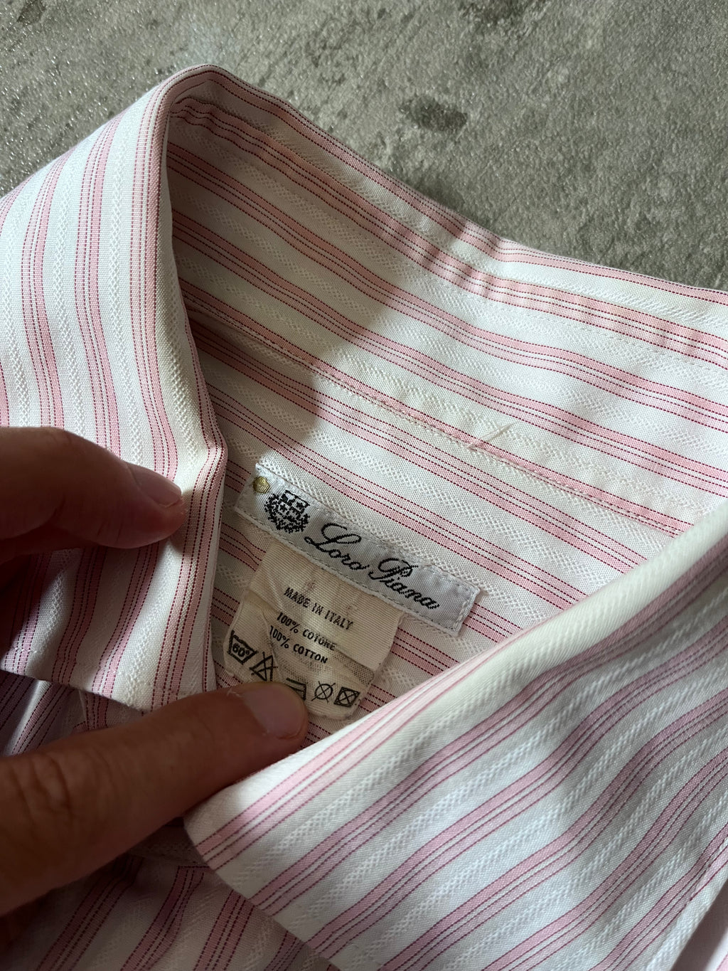 Loro Piana Striped Formal Shirt Pink White Men - XL